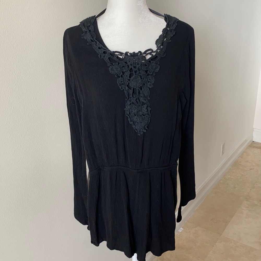 Black button up romper